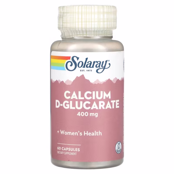 solaray, d глюкарат кальцію, 60 капсул